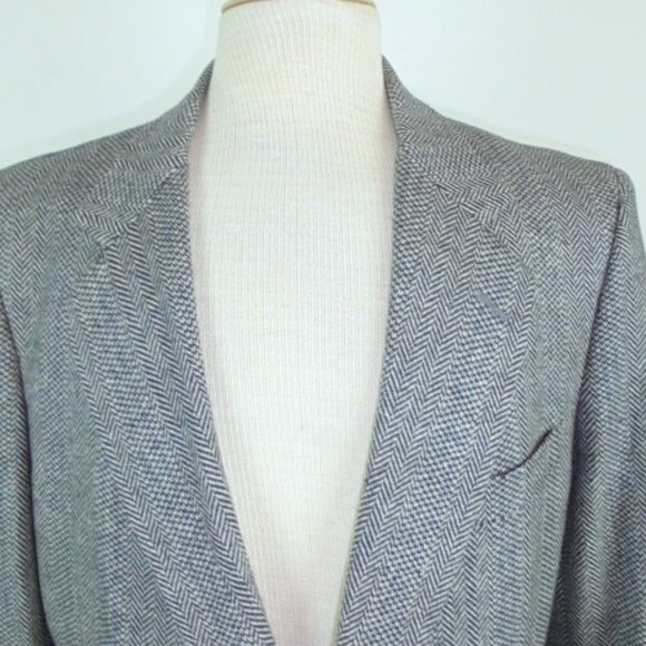 Bellamin Malibu black herringbone tweed cashmere 42 Vintage - Picture 2 of 9